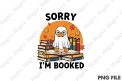 Halloween Goose Ghost Fall Read Book PNG Product Image 1