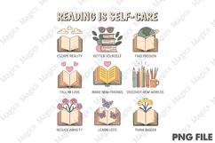 Reading is Self-care Png, Book Lover Png Product Image 1