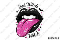 Bat Witch Pink Halloween Lips Png Product Image 2