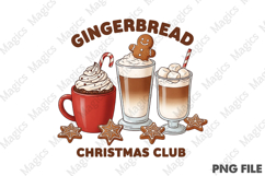 Pink Christmas Coffee Gingerbread PNG Product Image 1