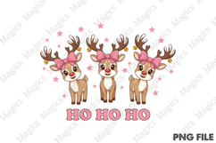 Ho Ho Ho Deer PNG, Christmas Deer Product Image 1