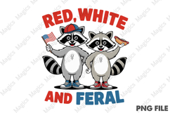 Red White and Feral ,Funny USA Png Product Image 1
