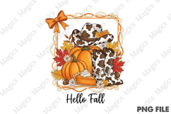 Hello Fall PNG, Western Cowgirl Boot PNG Product Image 1