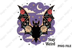 Stay Weird Png,Cute Floral Bat Png Product Image 1
