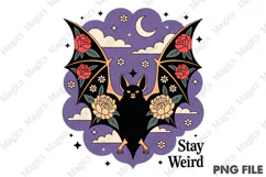 Stay Weird Png,Cute Floral Bat Png Product Image 1