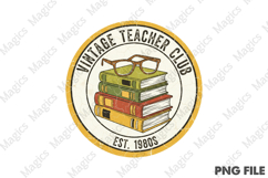 Vintage Teacher Club Est. 1980s Png, Teacher Sublimation Product Image 2