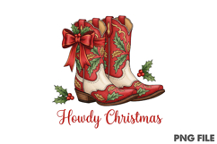 Howdy Christmas Png, Western Christmas Product Image 1
