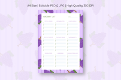 Grapes Grocery List Template | Grocery List | Planner Product Image 1