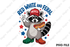 Red White and Feral ,Funny USA Png Product Image 1