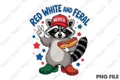 Red White and Feral ,Funny USA Png Product Image 1