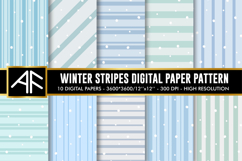 Winter Stripes Digital Paper Patterns | Seamless Pattern Product Image 1