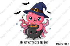 On My Way To Stir The Pot Pink Halloween Png Product Image 2