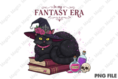In My Fantasy Era Pink Halloween Cat Png Product Image 1