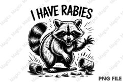 I Have Rabies ,Funny Raccoon Png Product Image 1