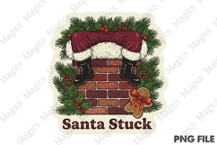 Santa Stuck Funny Christmas PNG Product Image 1