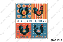 Patriotic Floral Chicken Png,Farmhouse Product Image 1