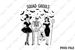 Vintage Halloween Witch Squad Ghouls Png Product Image 1