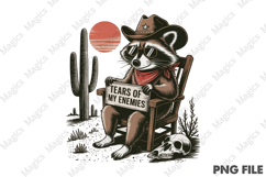 Cowboy Raccoon,Funny Raccoon Png Product Image 1