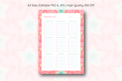 Pastel Stars Grocery List Template | Grocery List | Planner Product Image 1