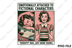 Funny Reader Book Addict, Book Lover Png Product Image 1