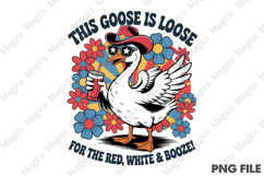 4th Goose PNG, Red White Boozy Png Product Image 1