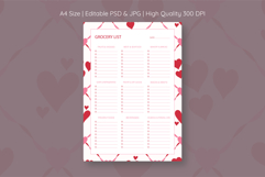 Heart Grocery List Template | Grocery List | Planner Product Image 1