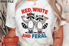 Red White and Feral ,Funny USA Png Product Image 2