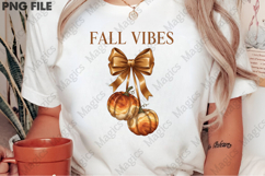 Pumpkin Bow Fall Vibes PNG Product Image 2