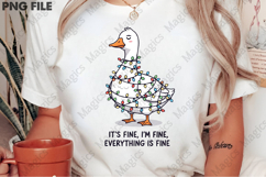 Funny Christmas PNG, Christmas Lights Goose Product Image 2