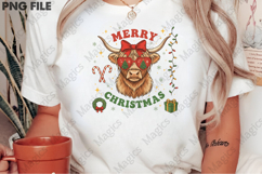 Funny Cow Merry Christmas PNG Product Image 2