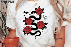 Spooky Season Png,Snake and Red Roses Png Product Image 2