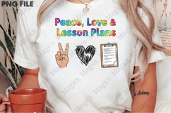 Peace, Love &amp; Lesson Plans Png, Teacher Sublimation Product Image 2