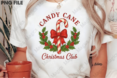Candy Cane Christmas Club Bow Xmas PNG Product Image 2
