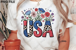 Floral USA PNG, Floral Brushstroke USA Product Image 2