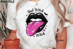Bat Witch Pink Halloween Lips Png Product Image 3