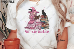 Pretty Girls Read Books Pink Halloween Png Product Image 2