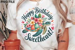 Summer Sea Turtle Floral Boho Flower Png Product Image 2