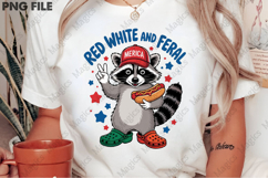 Red White and Feral ,Funny USA Png Product Image 2
