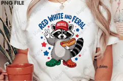 Red White and Feral ,Funny USA Png Product Image 2