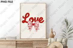 Crochet Pink Love Bow Valentine PNG Product Image 3