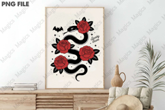 Spooky Season Png,Snake and Red Roses Png Product Image 3