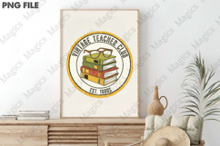 Vintage Teacher Club Est. 1980s Png, Teacher Sublimation Product Image 3