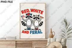 Red White and Feral ,Funny USA Png Product Image 3