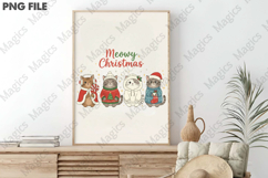 Cute Christmas Cats Wall Art PNG Product Image 3