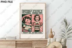 Funny Reader Book Addict, Book Lover Png Product Image 3