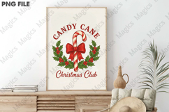 Candy Cane Christmas Club Bow Xmas PNG Product Image 3