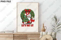 Retro Funny Santa with Tree Png Product Image 3