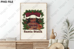 Santa Stuck Funny Christmas PNG Product Image 3
