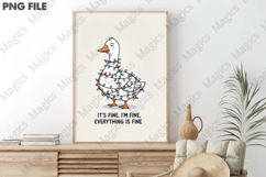 Funny Christmas PNG, Christmas Lights Goose Product Image 3