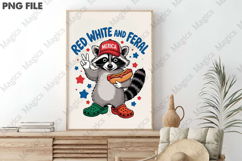 Red White and Feral ,Funny USA Png Product Image 3